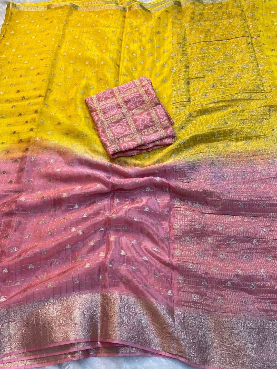Crepe Silk Saree with blouse | GF0002