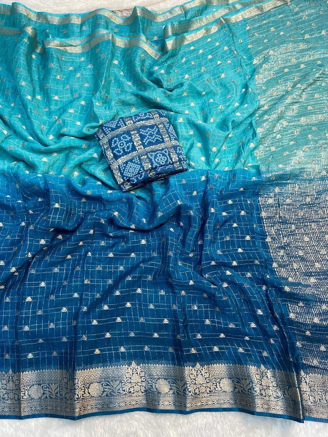 Crepe Silk Saree with blouse | GF0002