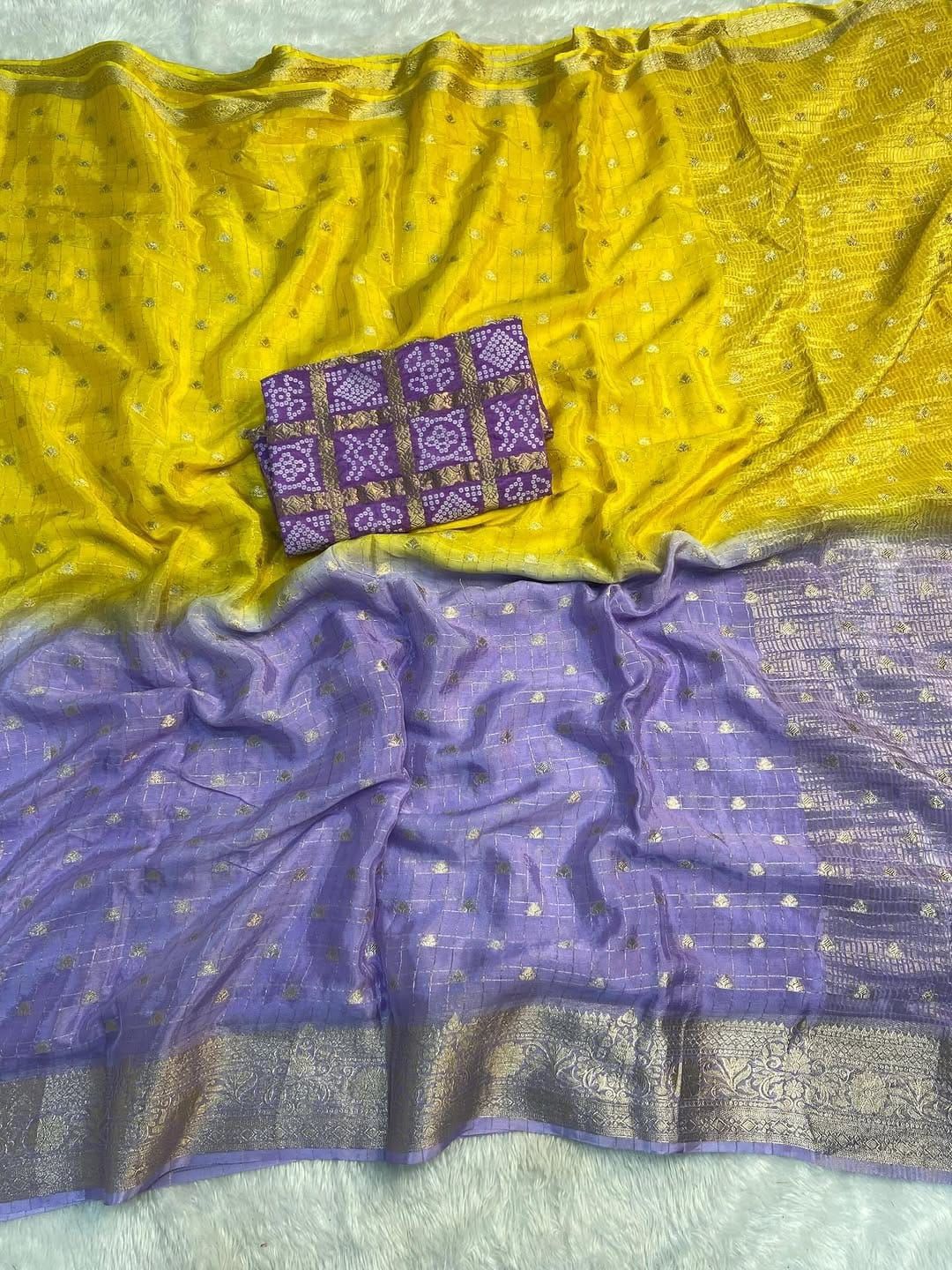 Crepe Silk Saree with blouse | GF0002