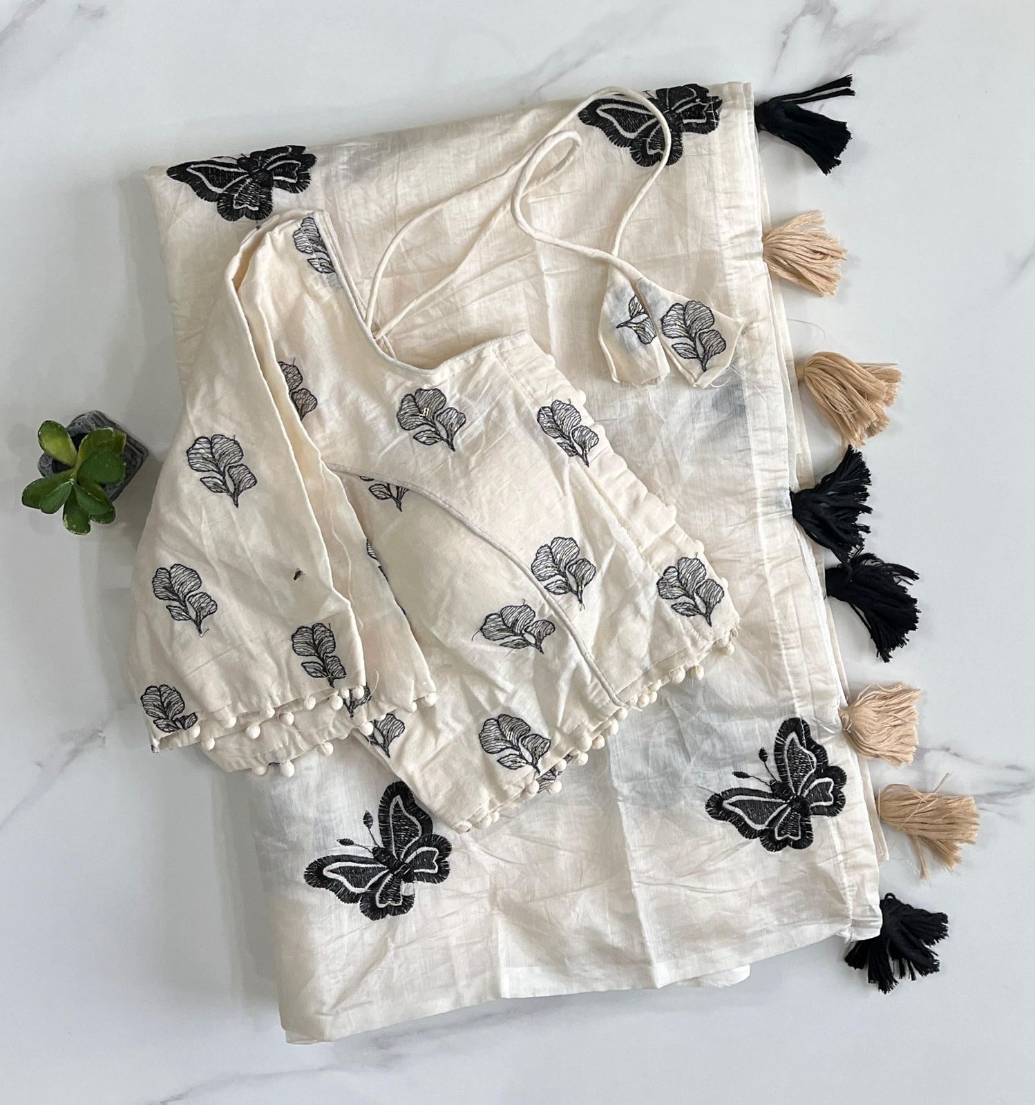 Saree + stitched blouse