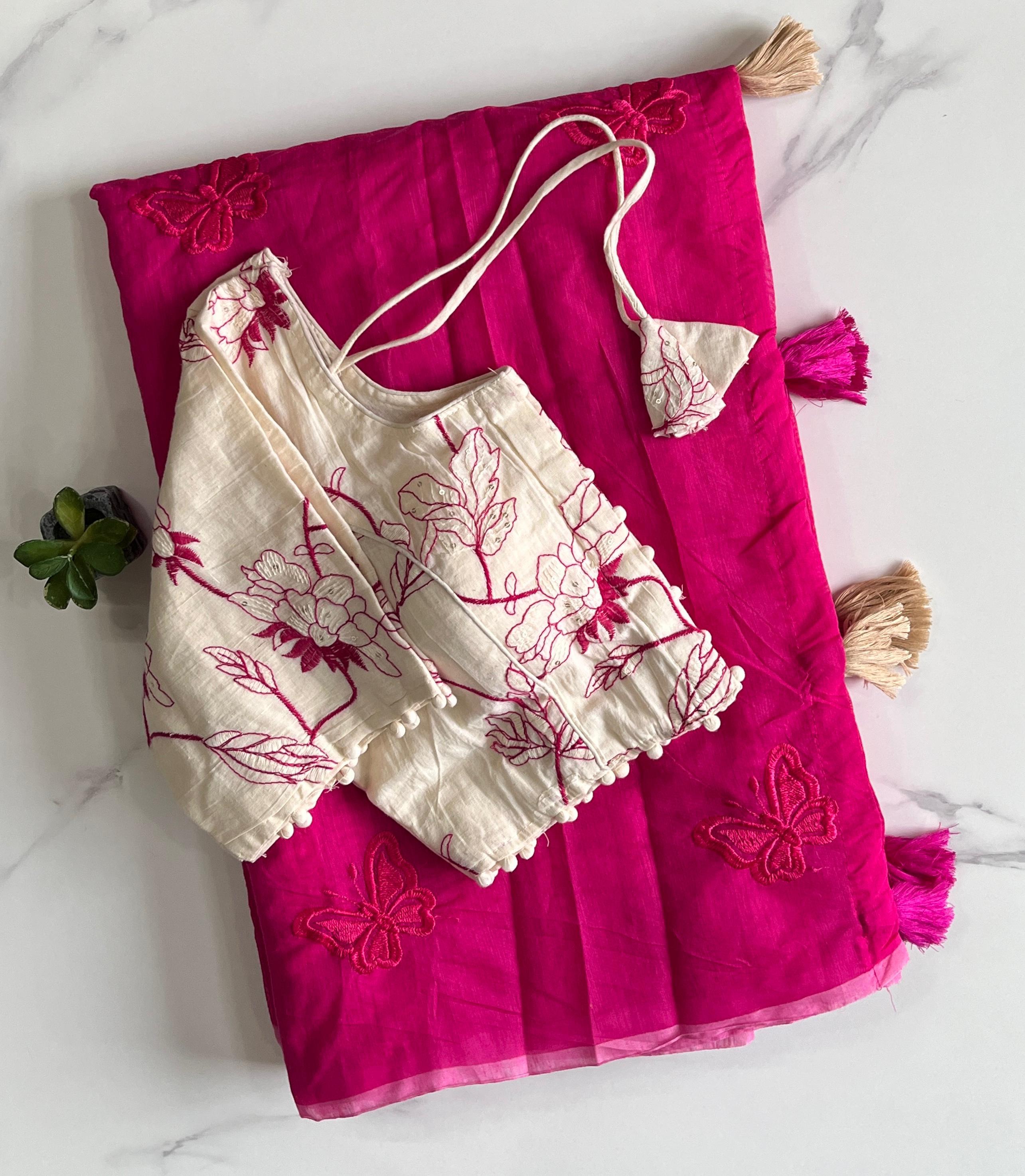 Saree + stitched blouse