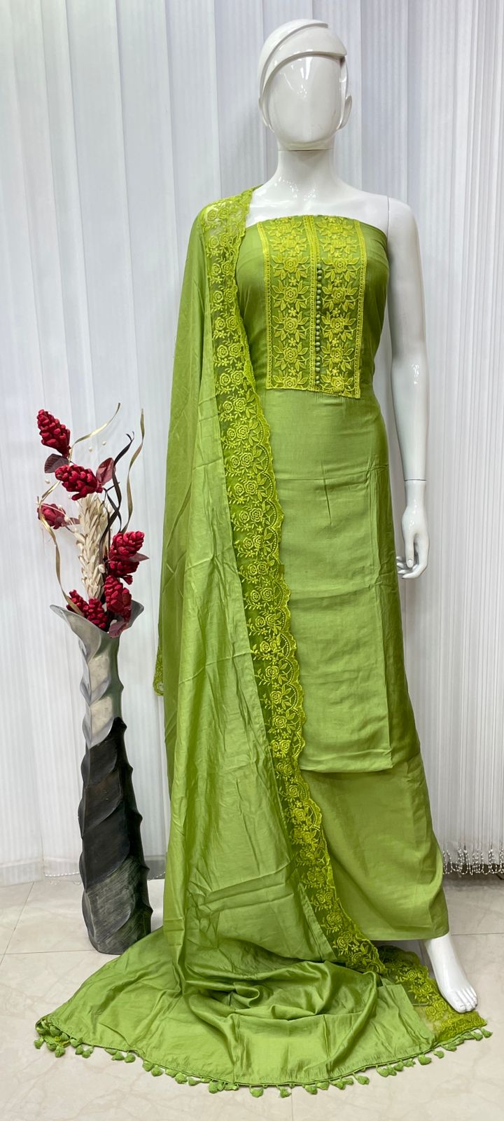 Silk lace designer suit set