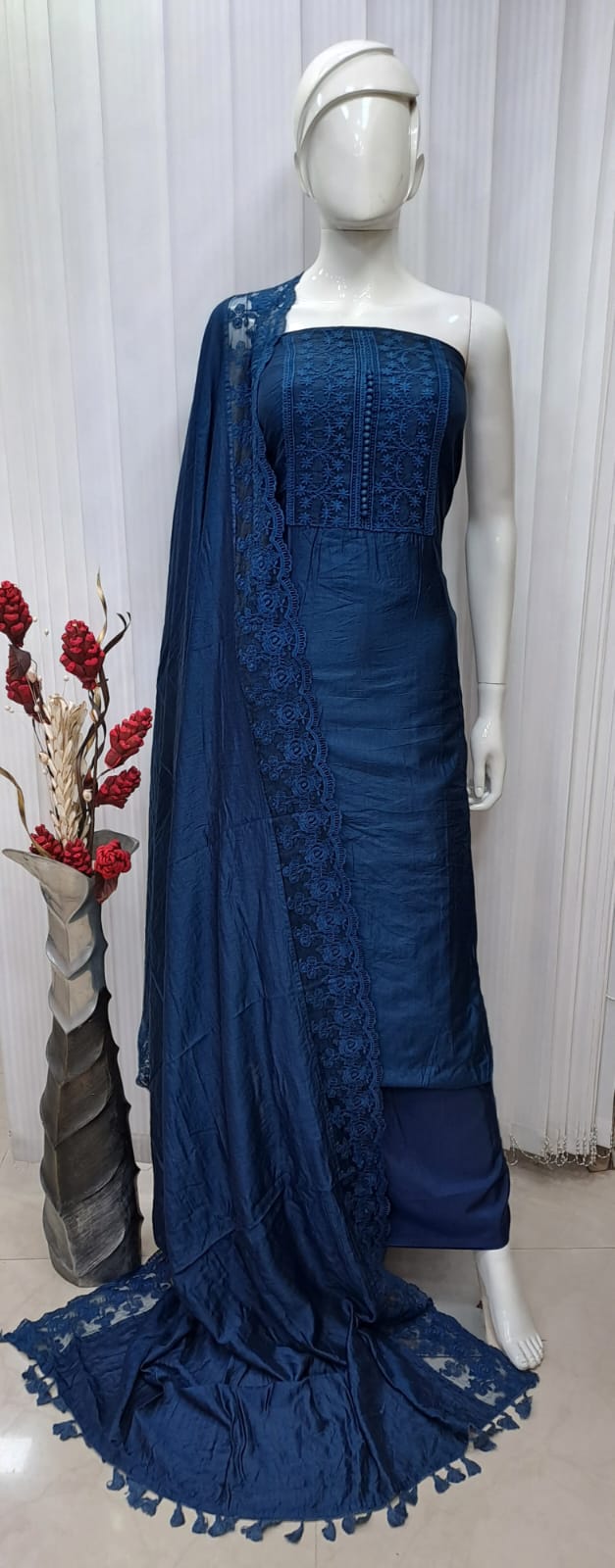 Silk lace designer suit set