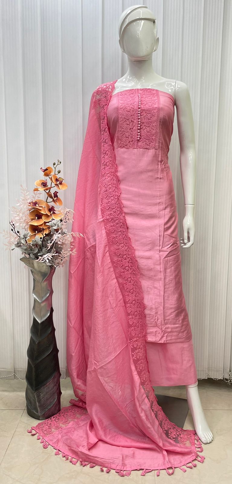 Silk lace designer suit set