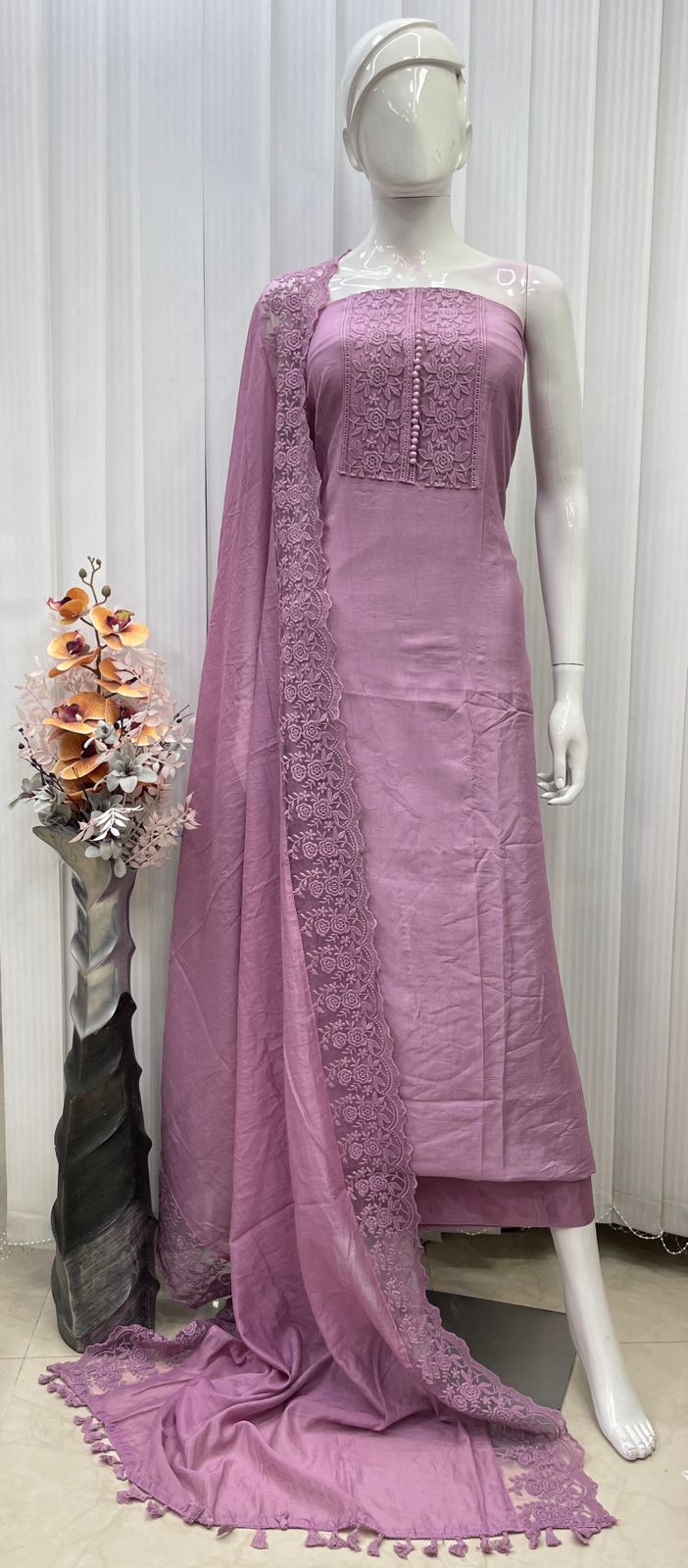 Silk lace designer suit set