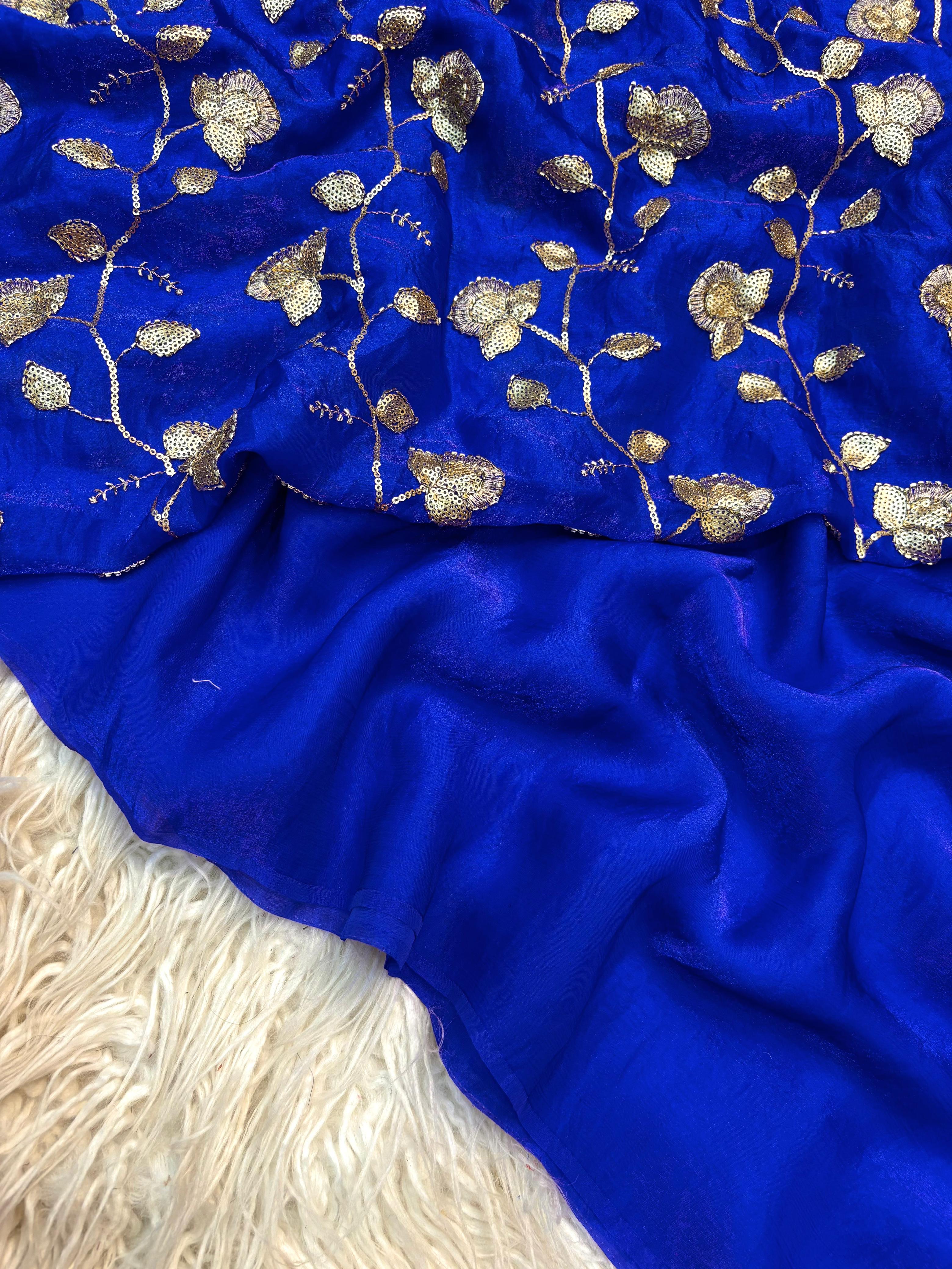 Two Tone fancy viscose saree with designer blouse | GF0011