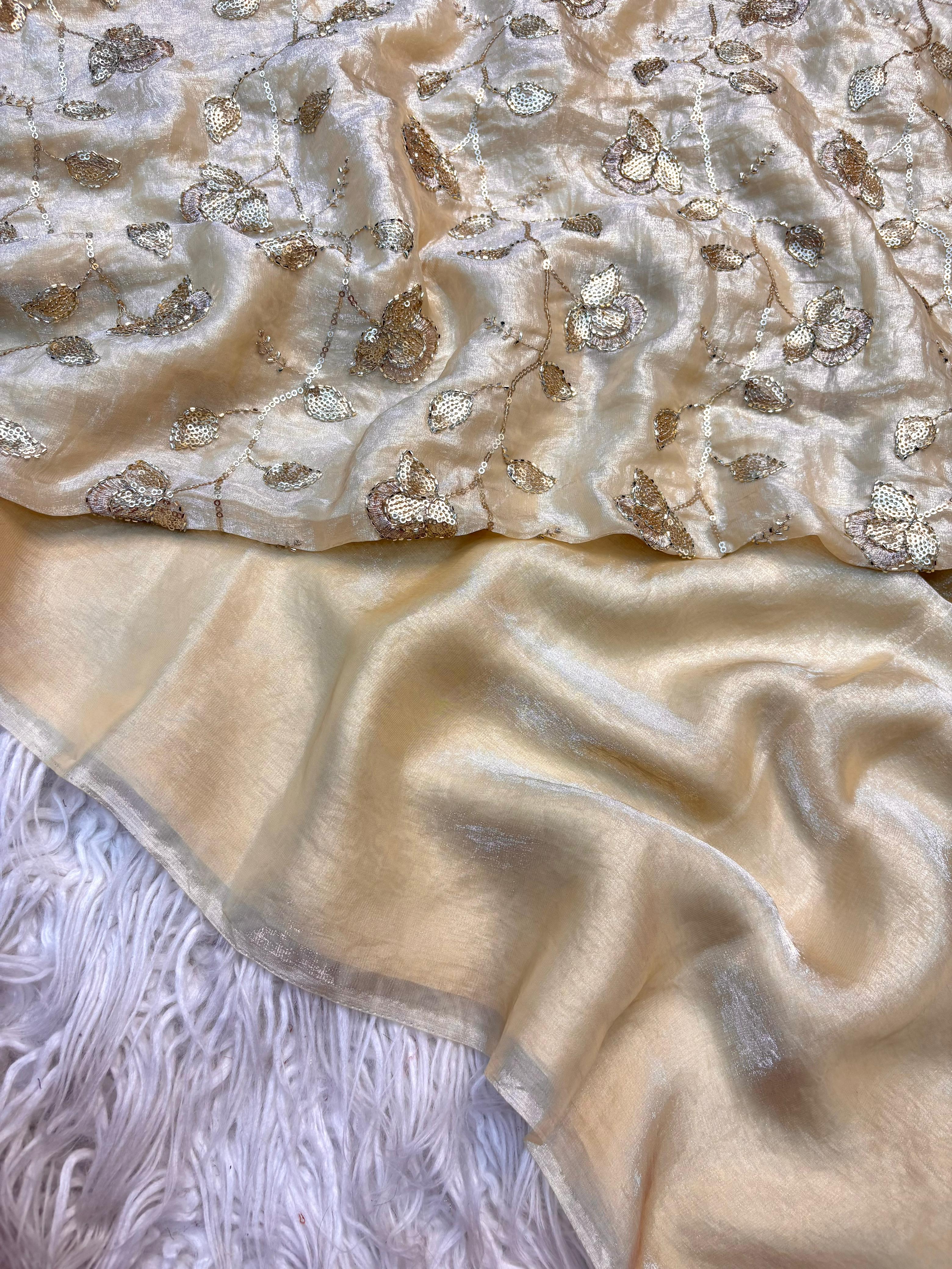 Two Tone fancy viscose saree with designer blouse | GF0011