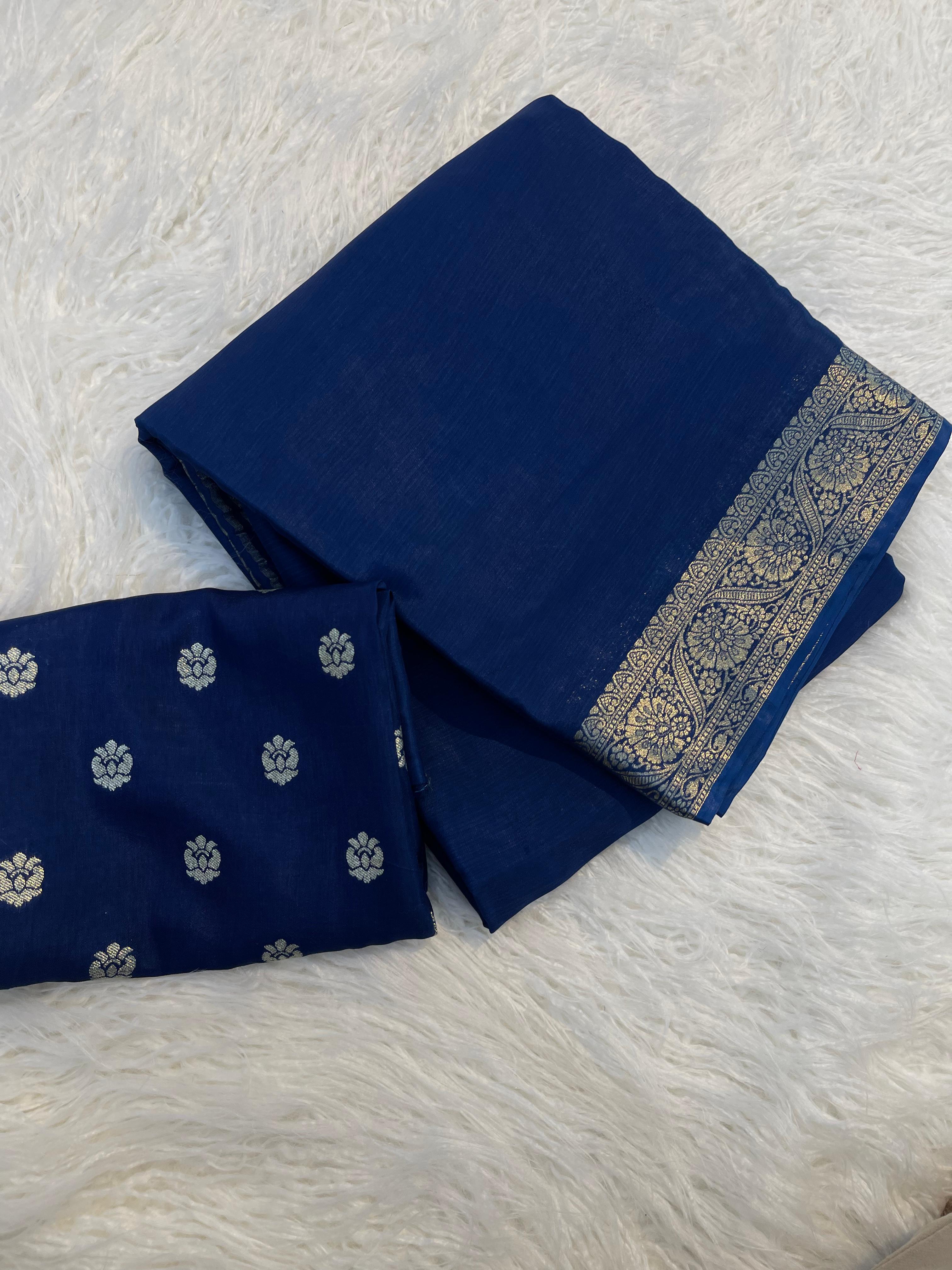 Viscose Chinnon Saree with Jacquard designer blouse | GF0028