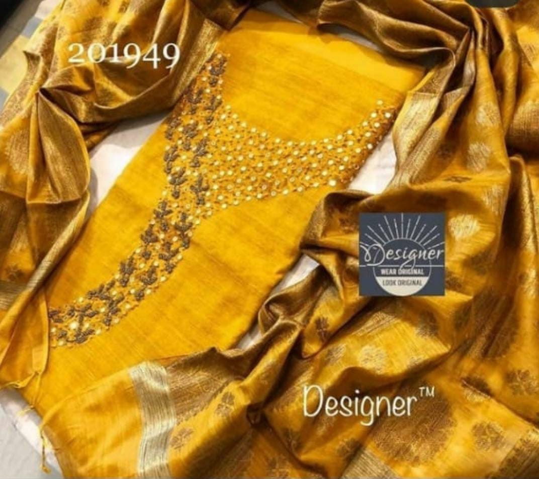 Handworked silk salwar suit set