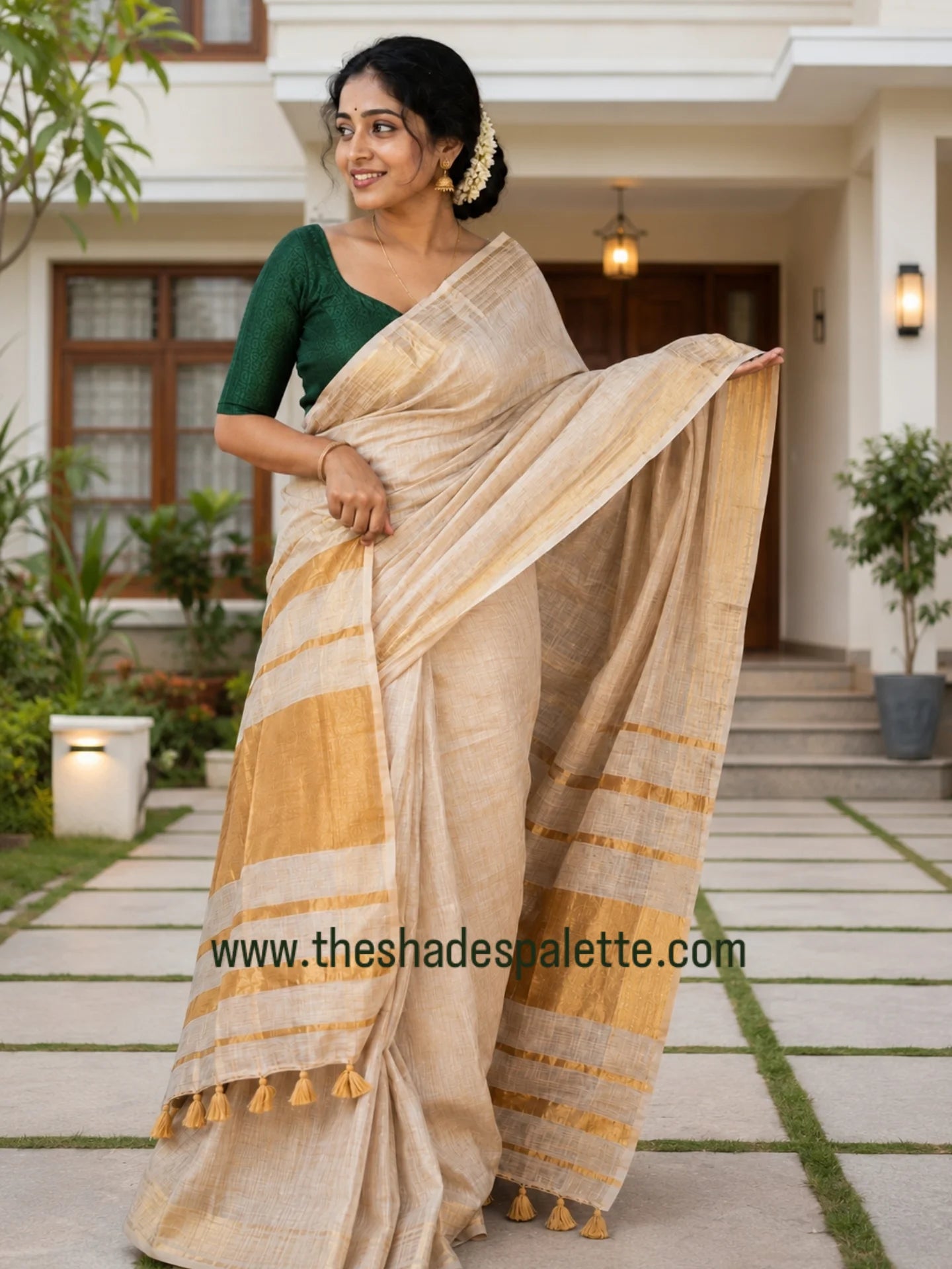 Premium crush linen tissue saree | BL0040