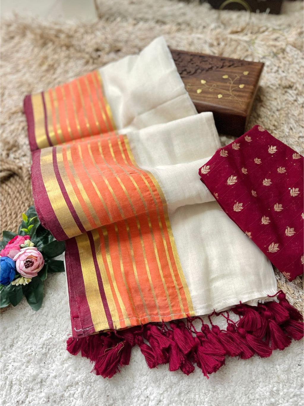 Premium mul cotton saree without blouse | CS0002