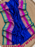 Premium mul cotton saree with zari woven borders & tassels | HL0051