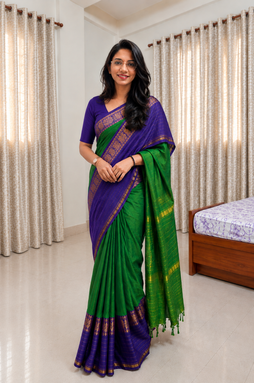 Kalyani cotton saree with running blouse