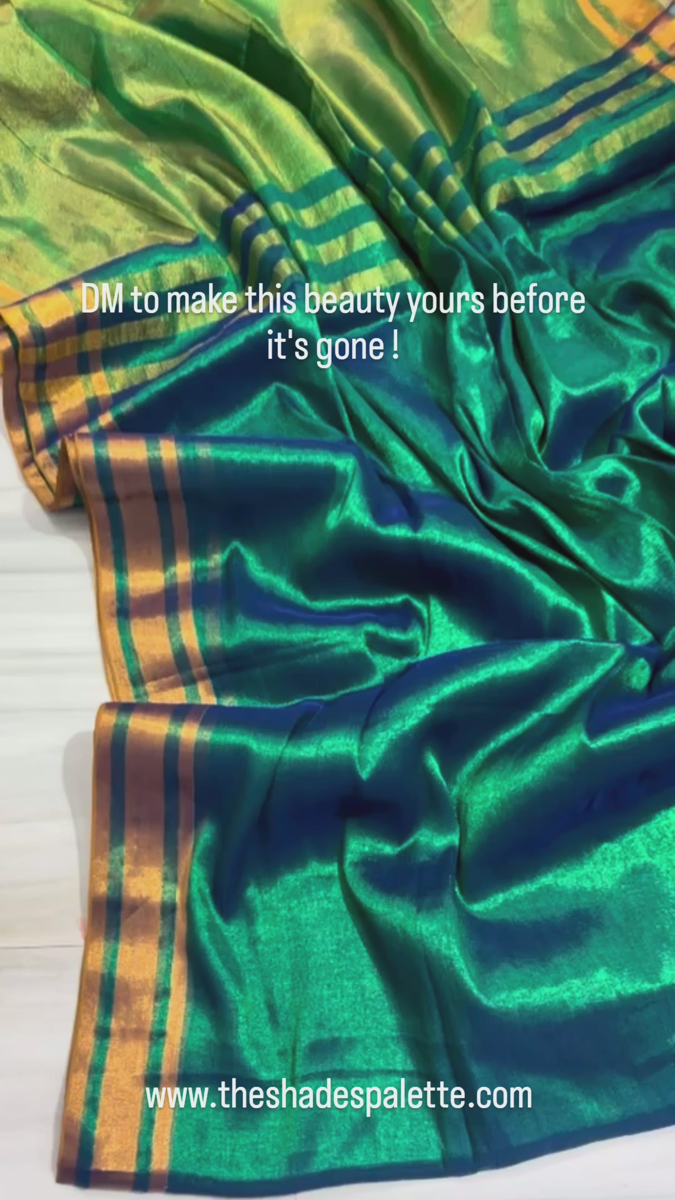 Peacock hues Tissue cotton saree