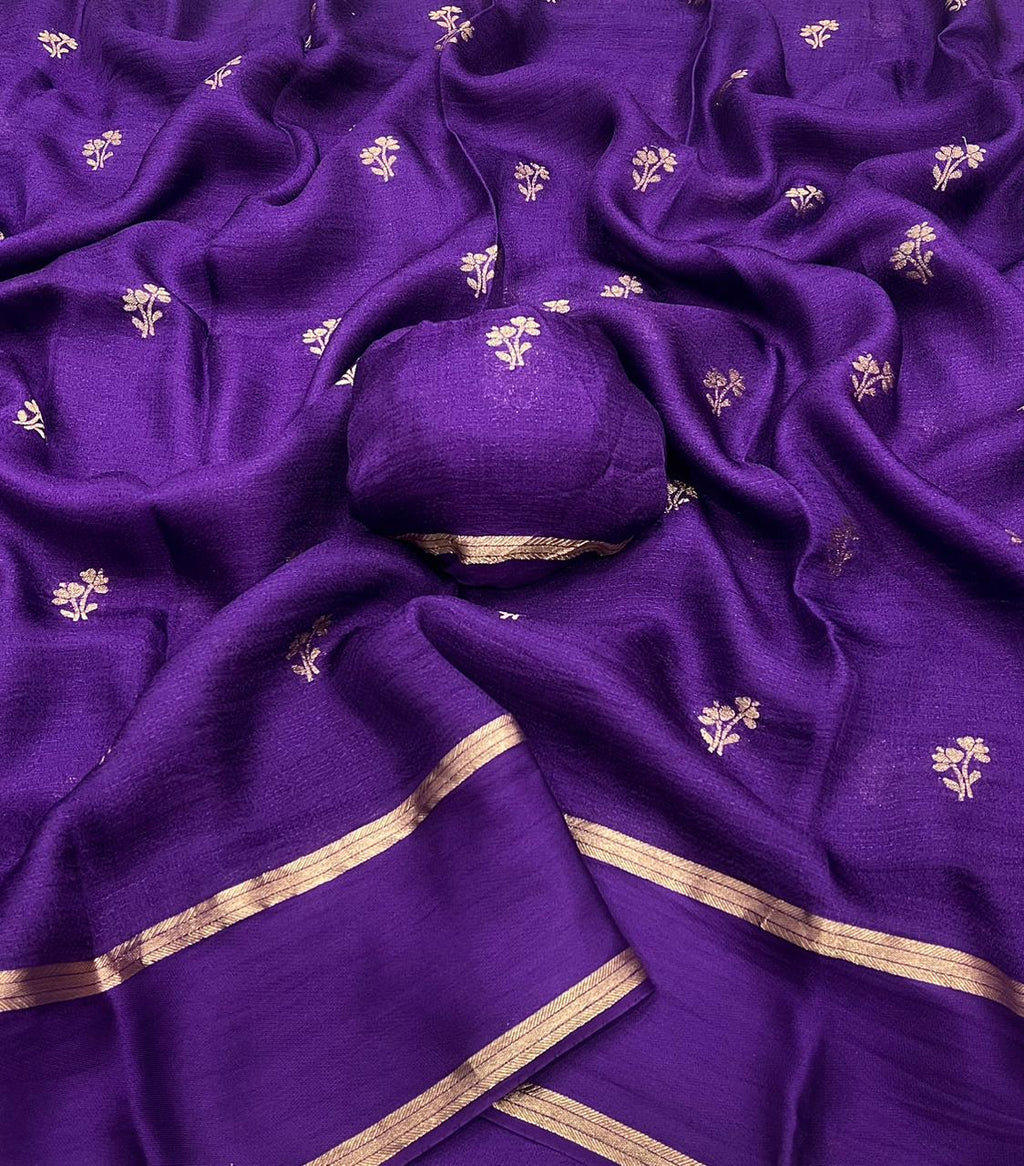 Viscose semi khaddi silk saree with blouse | GF0025