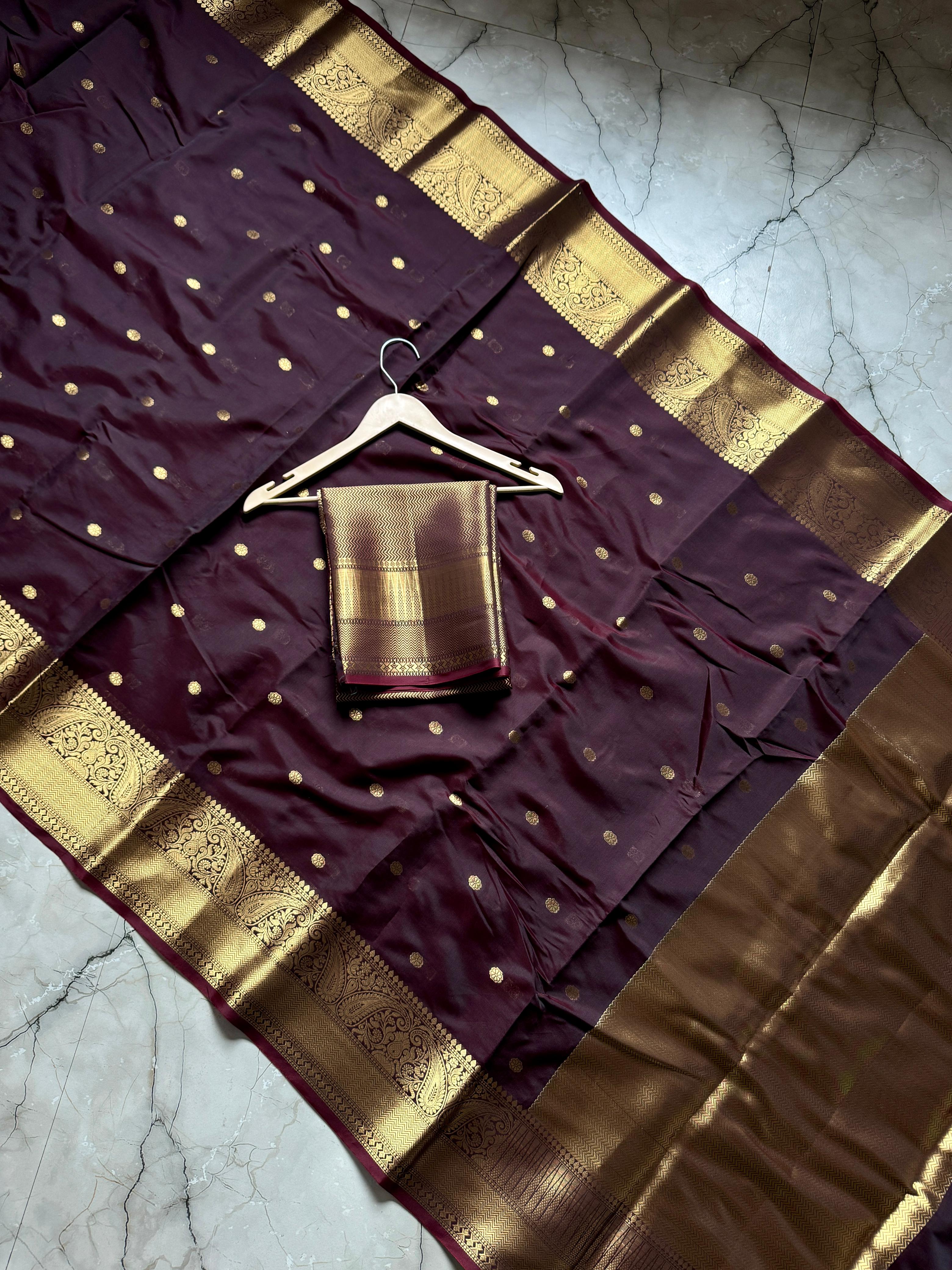 Semi banarasi katan silk saree with blouse | RF0010