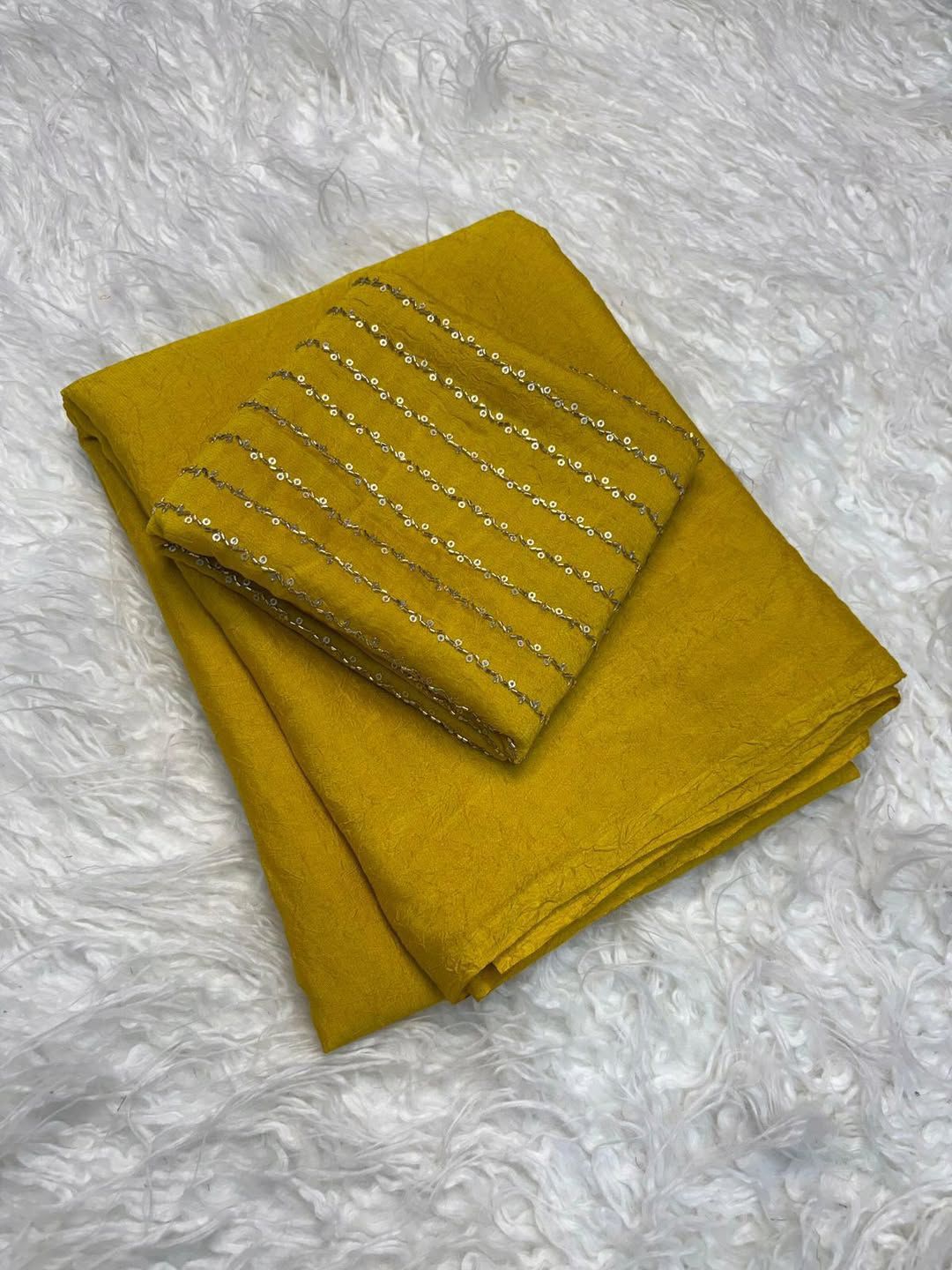 Soft crush silk saree with designer blouse piece | SN0024
