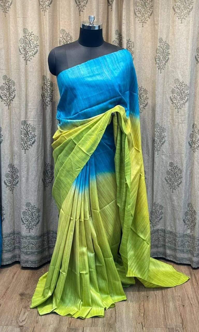 Elegant & classy semi katan silk double shaded saree | VH0001
