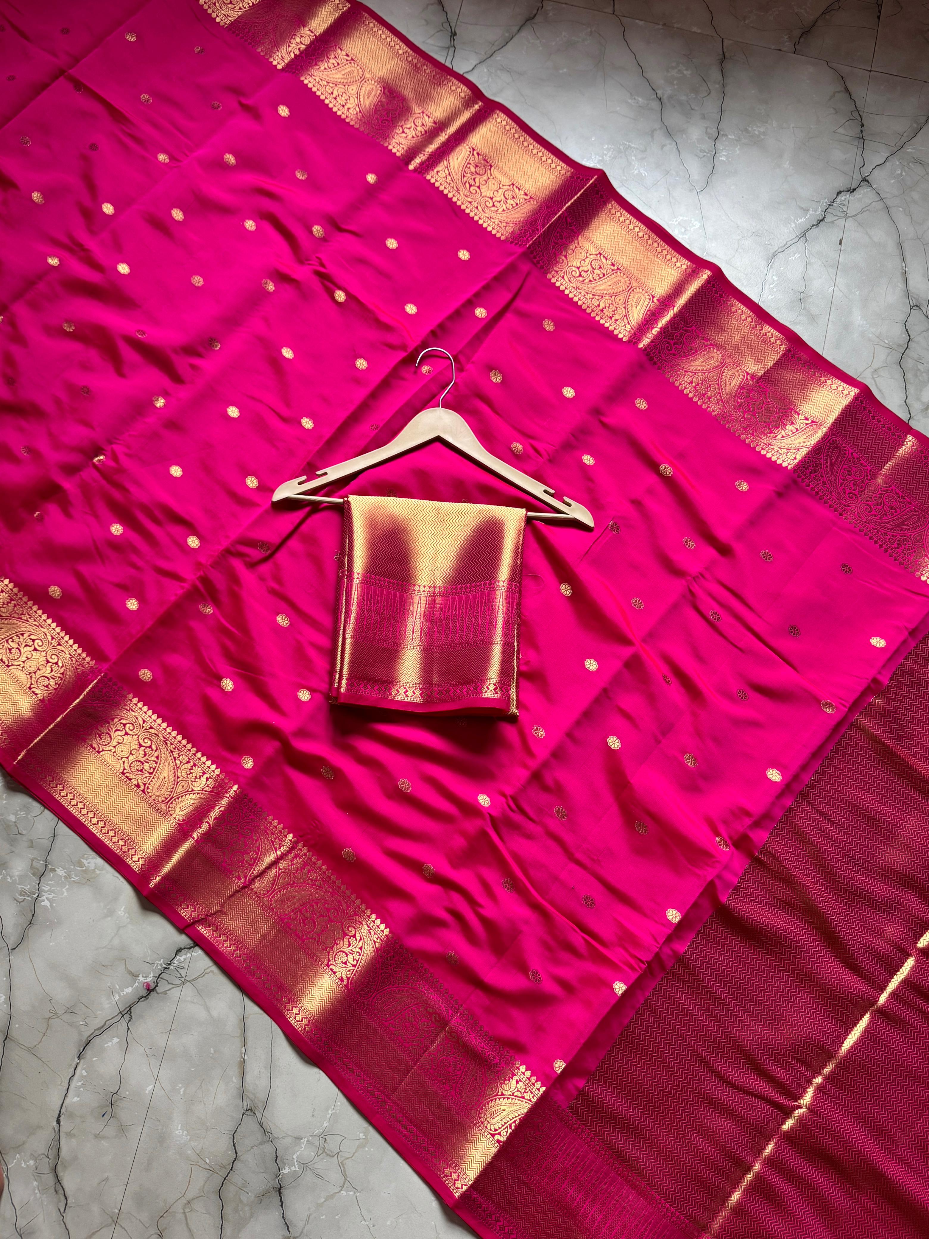 Semi banarasi katan silk saree with blouse | RF0010