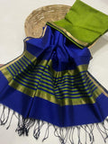 Silk cotton saree with contrast blouse | SK0011