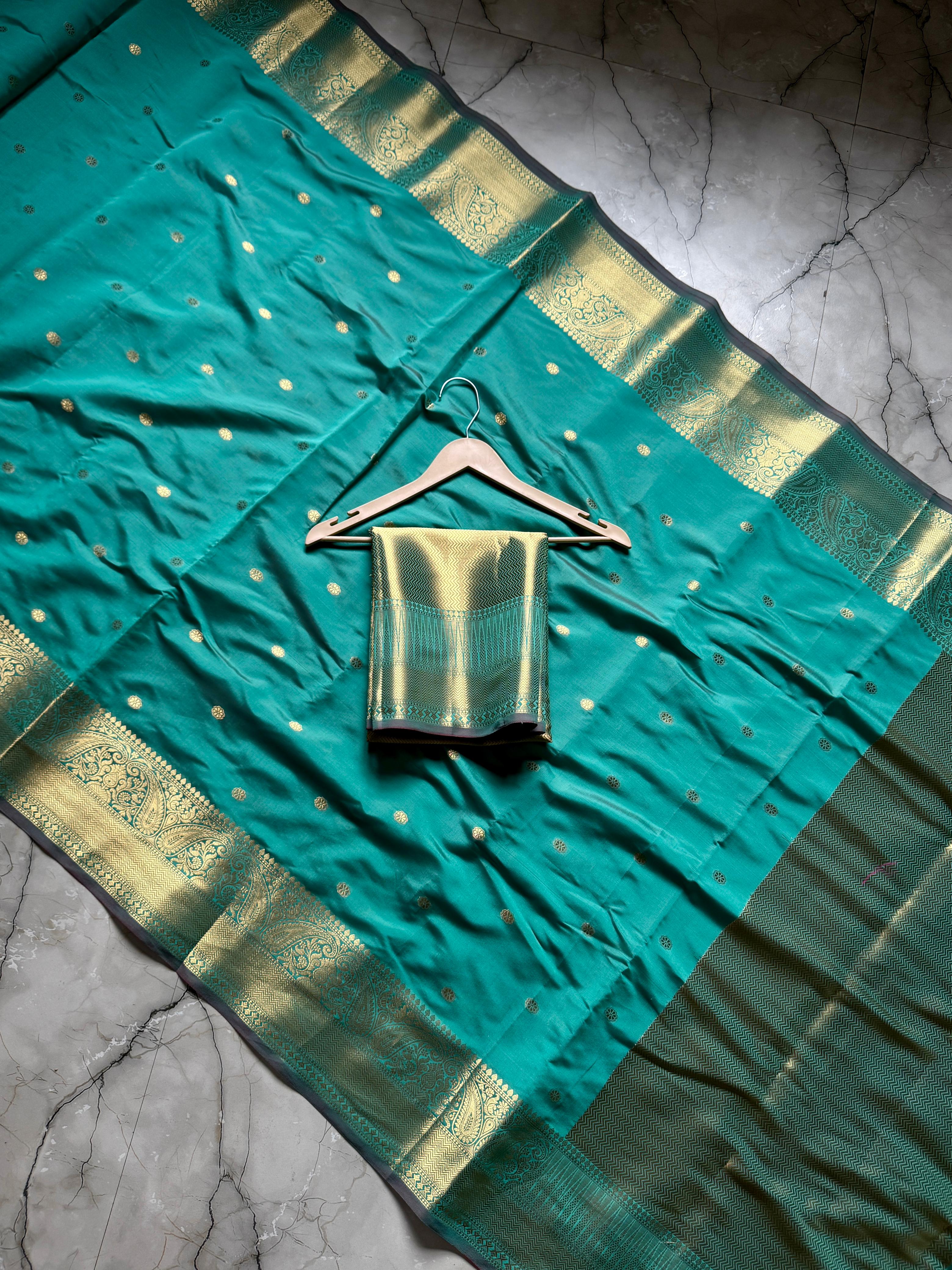 Semi banarasi katan silk saree with blouse | RF0010