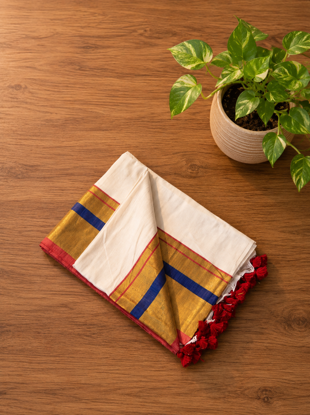 Premium 120 count mul cotton saree with running blouse | US0025