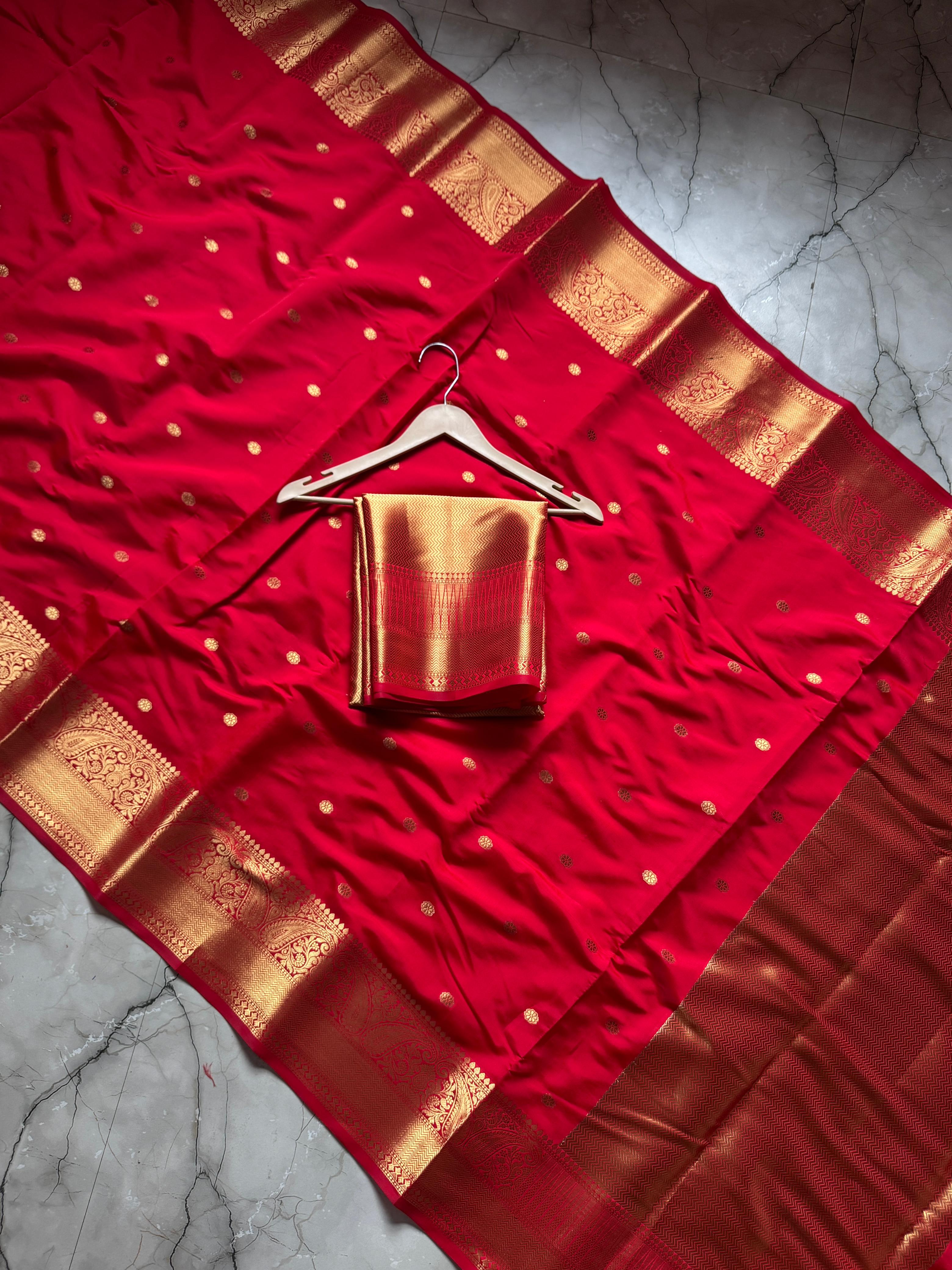 Semi banarasi katan silk saree with blouse | RF0010
