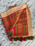 Premium mul cotton saree with zari Peacock Naksha borders | BL0030