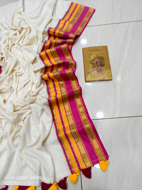 Aparna thomas Inspired Premium 120 mul cotton saree with running blouse | US0009