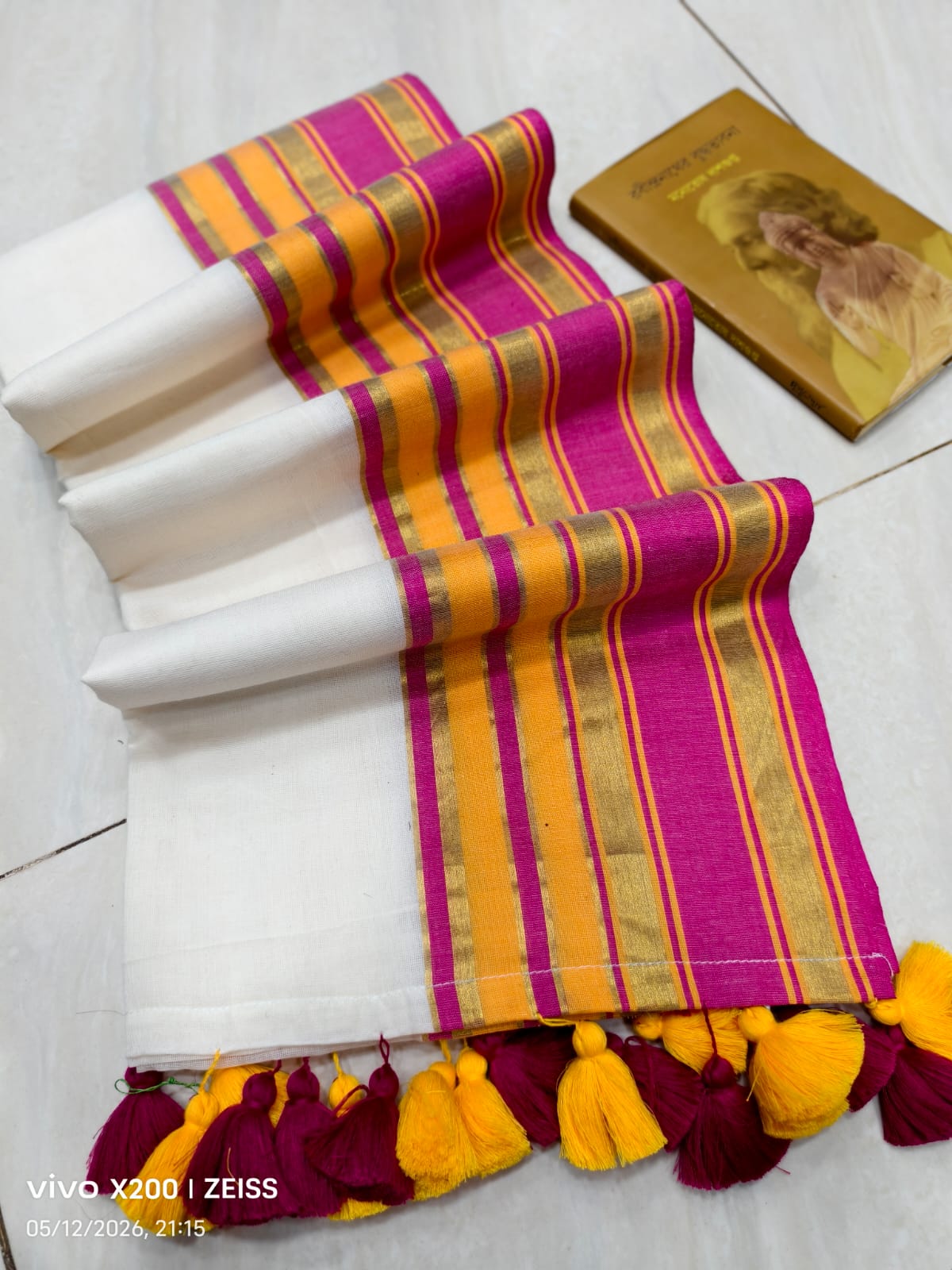Aparna thomas Inspired Premium 120 mul cotton saree with running blouse | US0009