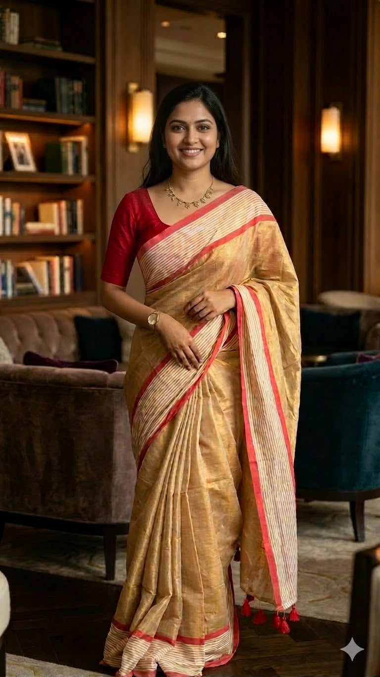 Vishu Special Tissue cotton saree with running blouse GL0004